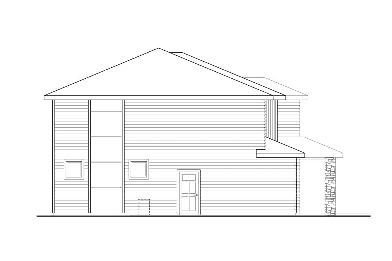 Home Plan Left Elevation of this 3-Bedroom,2388 Sq Ft Plan -108-1992