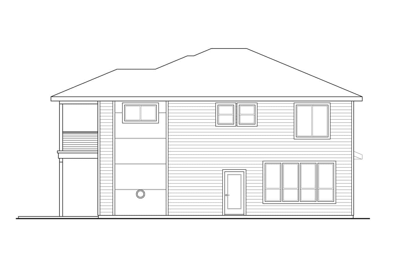Home Plan Rear Elevation of this 3-Bedroom,2388 Sq Ft Plan -108-1992