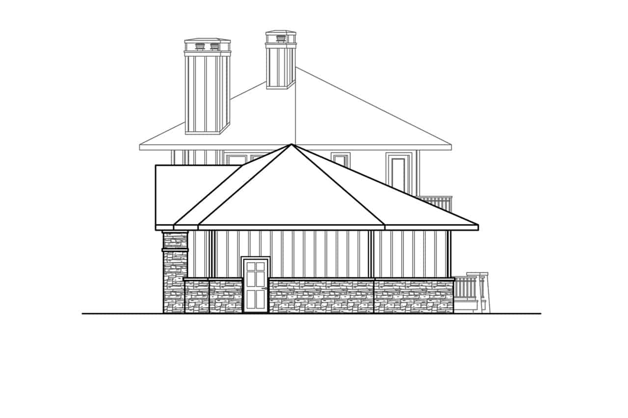 Home Plan Right Elevation of this 3-Bedroom,3938 Sq Ft Plan -108-1994
