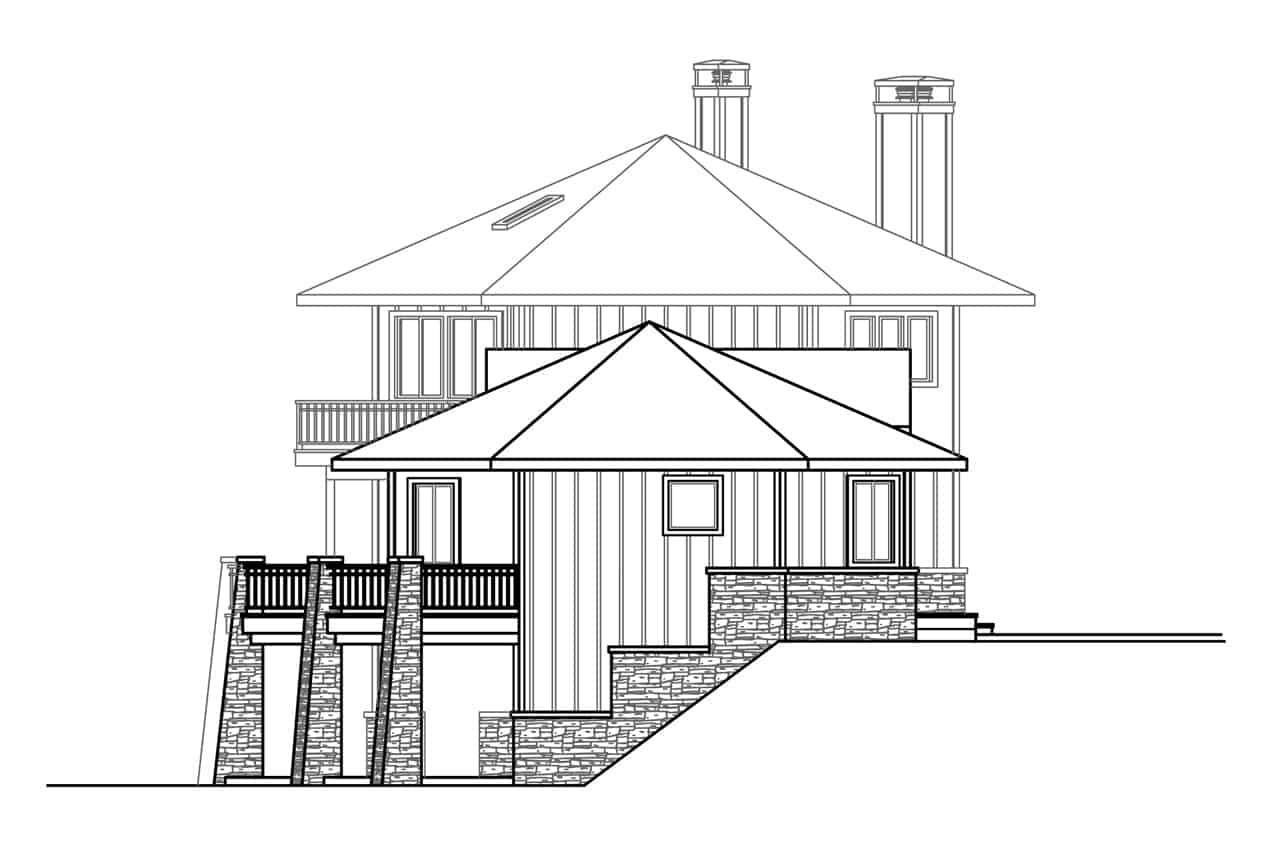 Home Plan Left Elevation of this 3-Bedroom,3938 Sq Ft Plan -108-1994