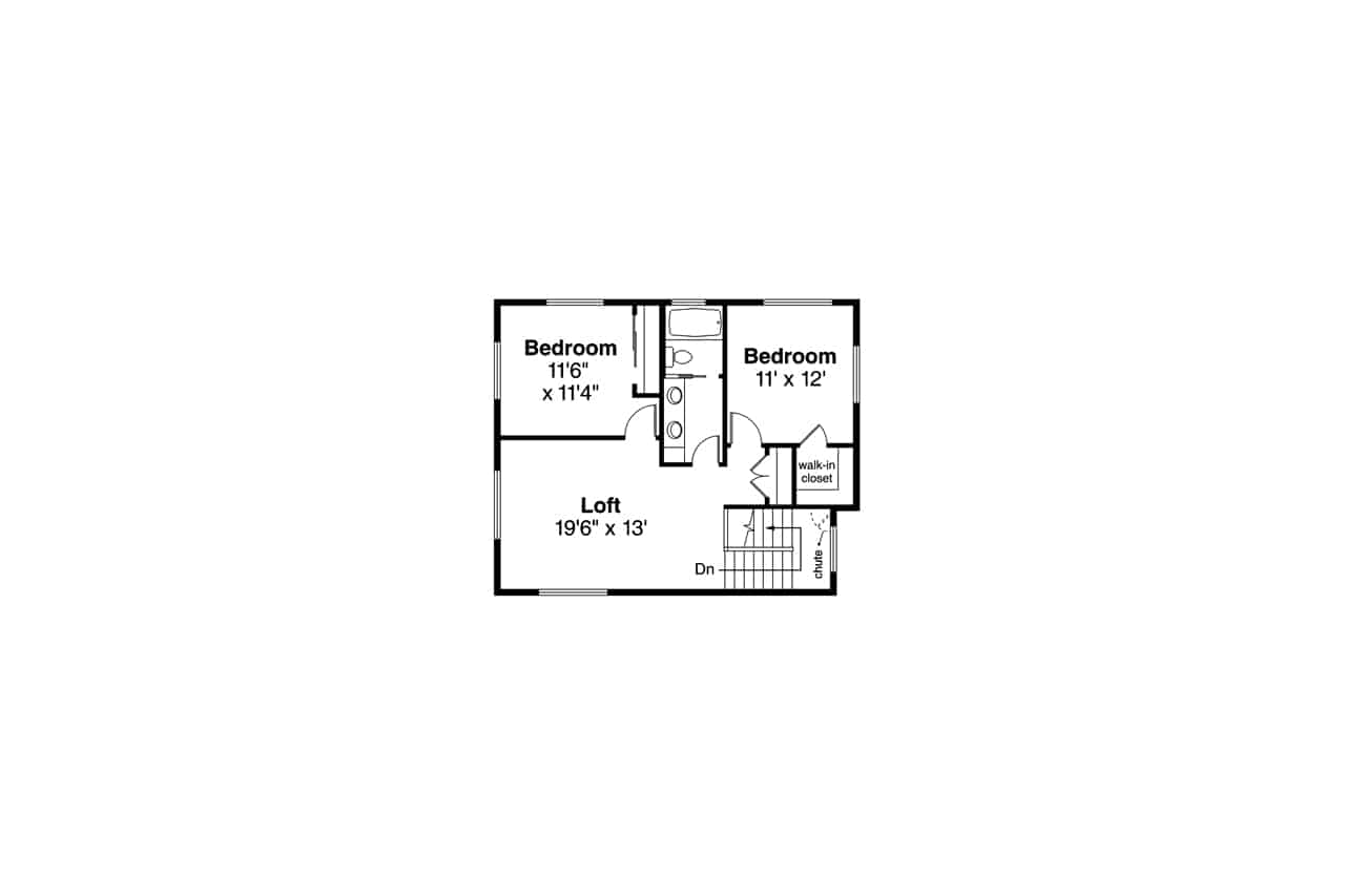 Upper Level of Contemporary Plan #108-1995