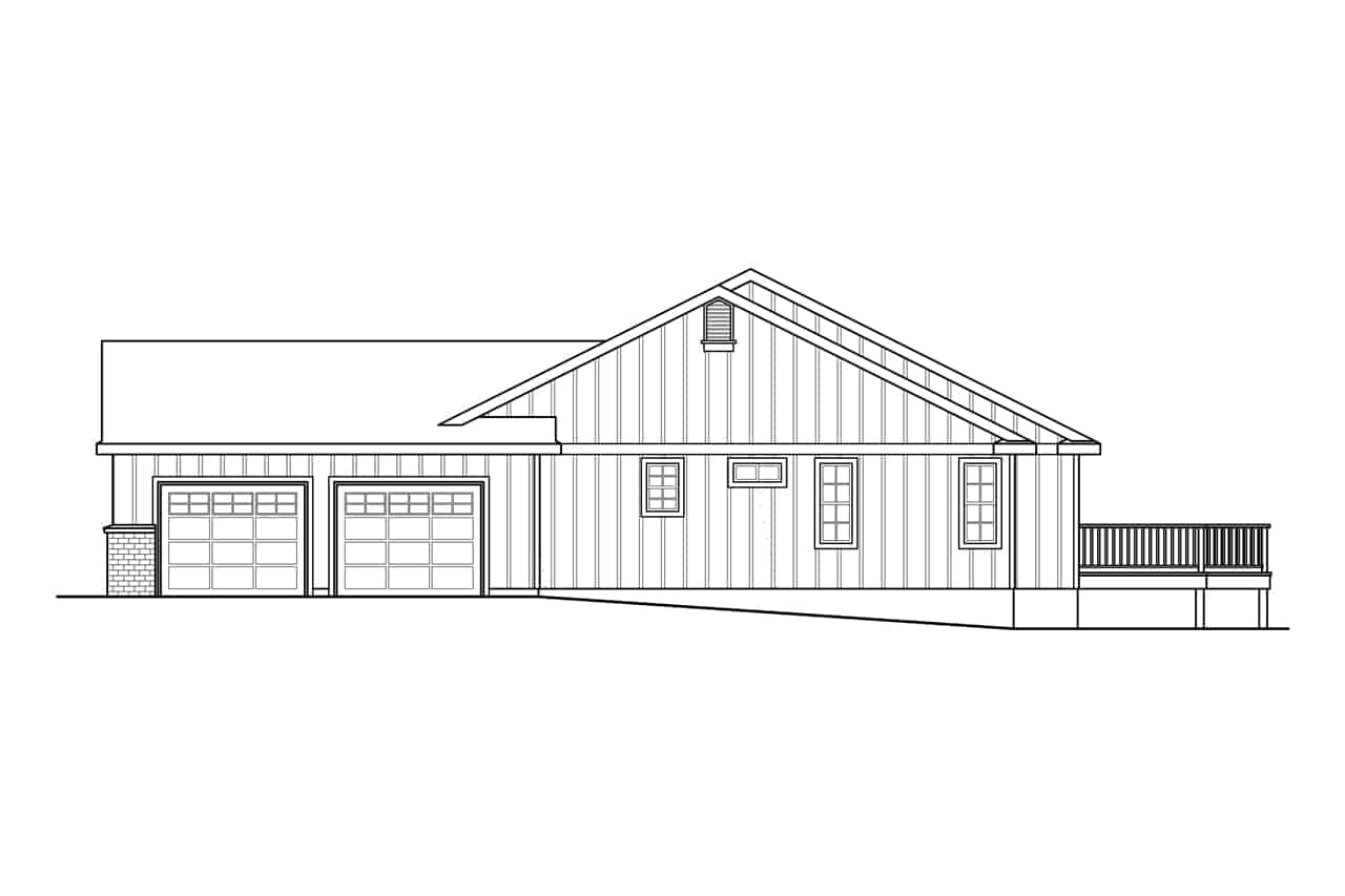Home Plan Left Elevation of this 3-Bedroom,2396 Sq Ft Plan -108-1996