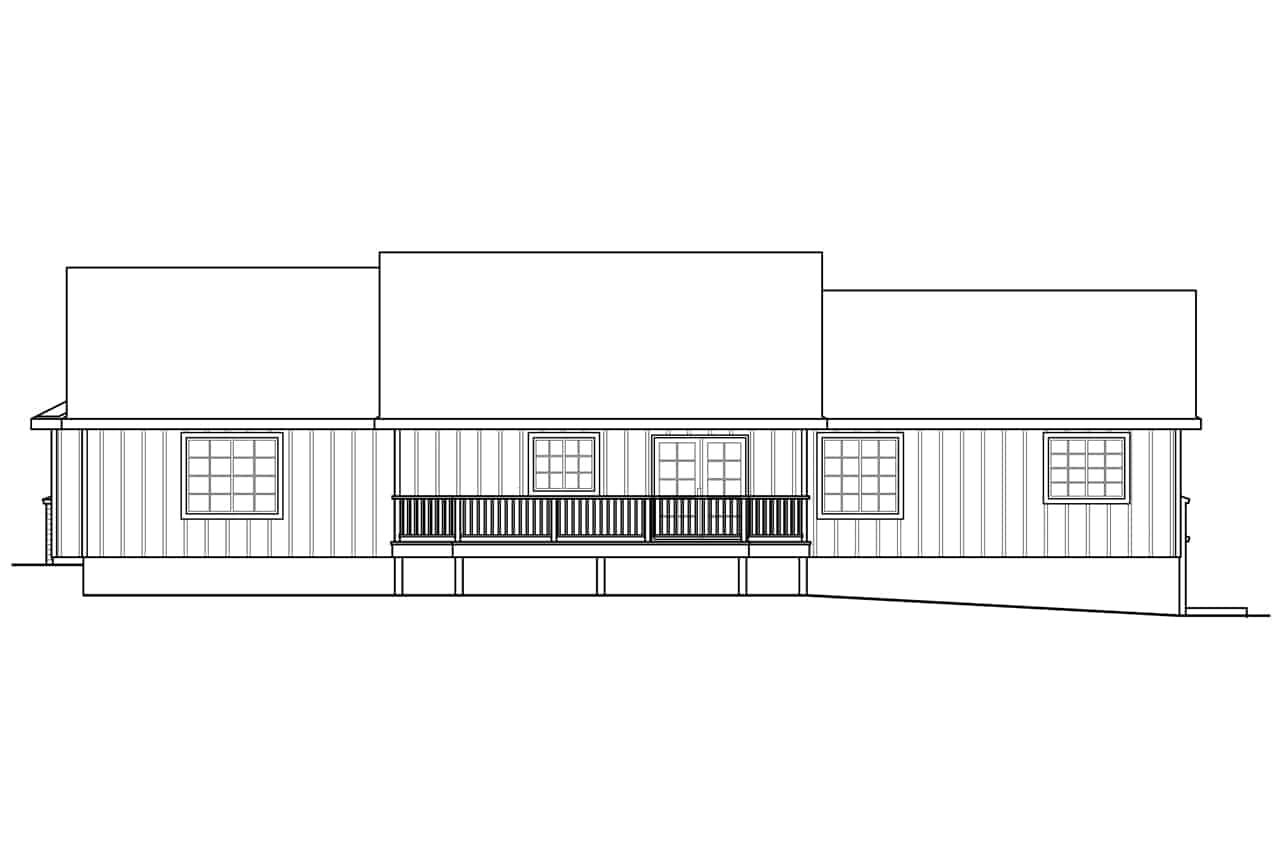 Home Plan Rear Elevation of this 3-Bedroom,2396 Sq Ft Plan -108-1996