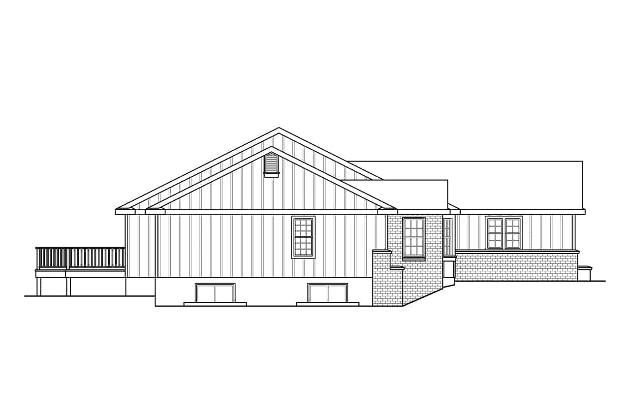 Home Plan Right Elevation of this 3-Bedroom,2396 Sq Ft Plan -108-1996