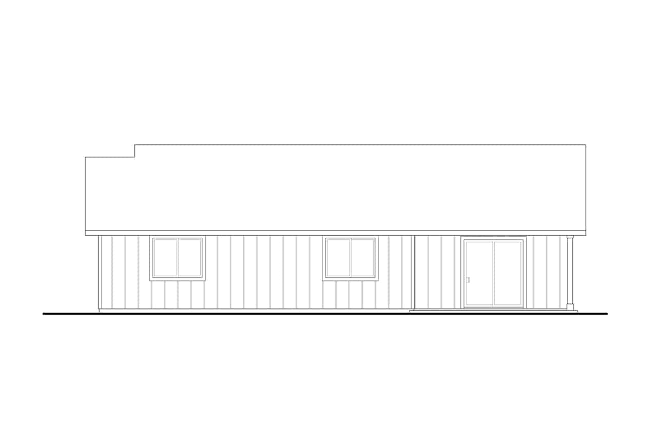 Home Plan Rear Elevation of this 4-Bedroom,1599 Sq Ft Plan -108-1997