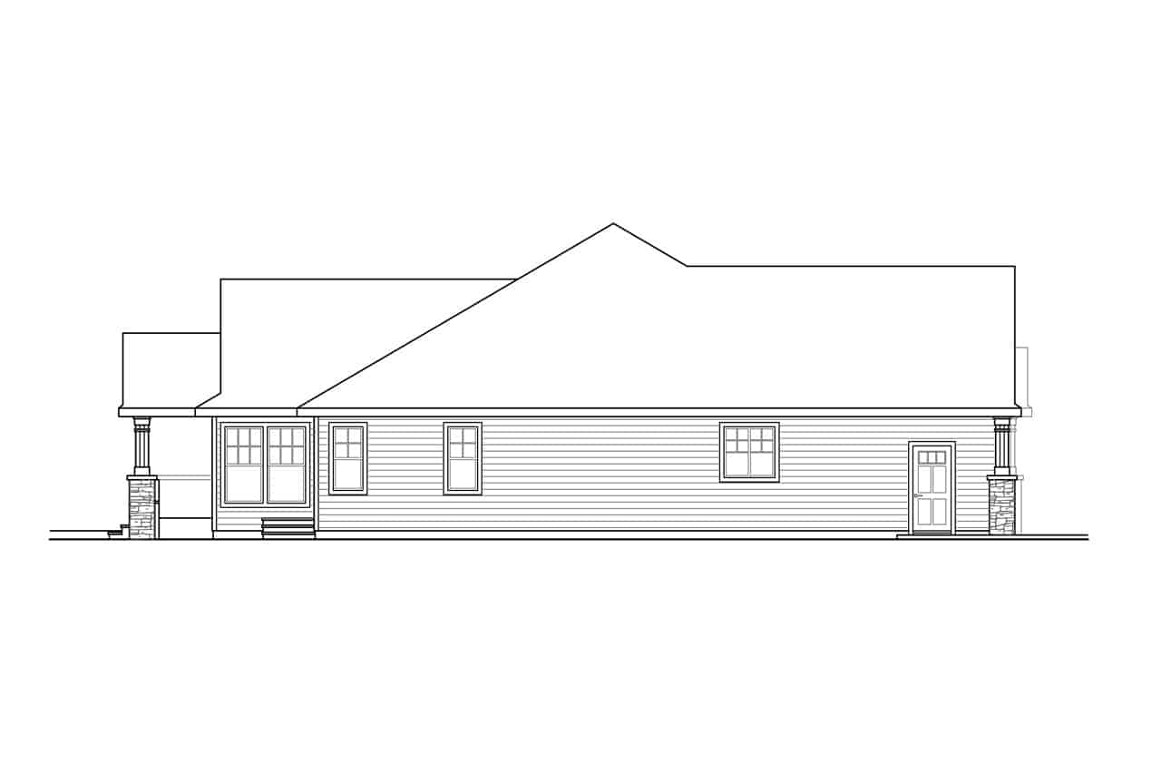 Home Plan Left Elevation of this 4-Bedroom,2664 Sq Ft Plan -108-1998
