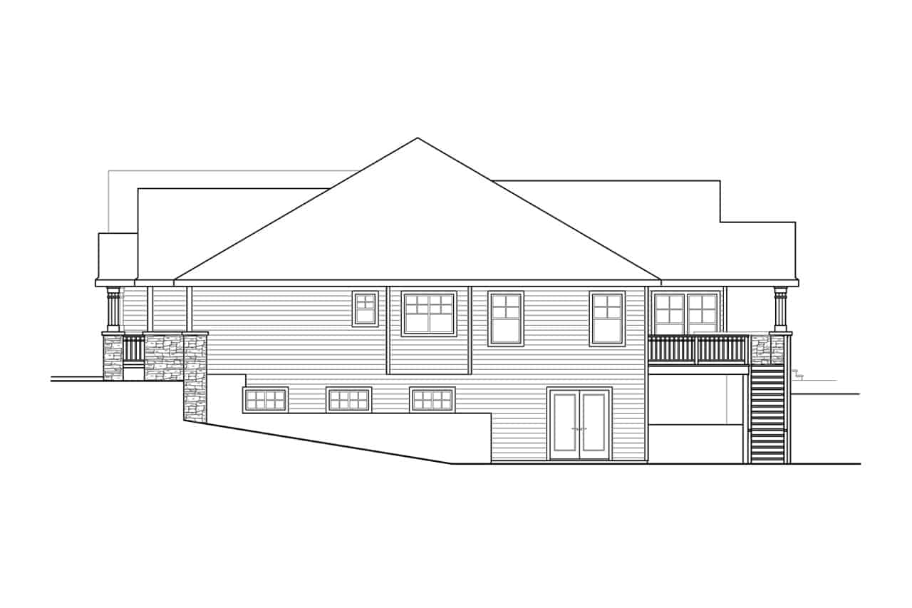 Home Plan Right Elevation of this 4-Bedroom,2664 Sq Ft Plan -108-1998