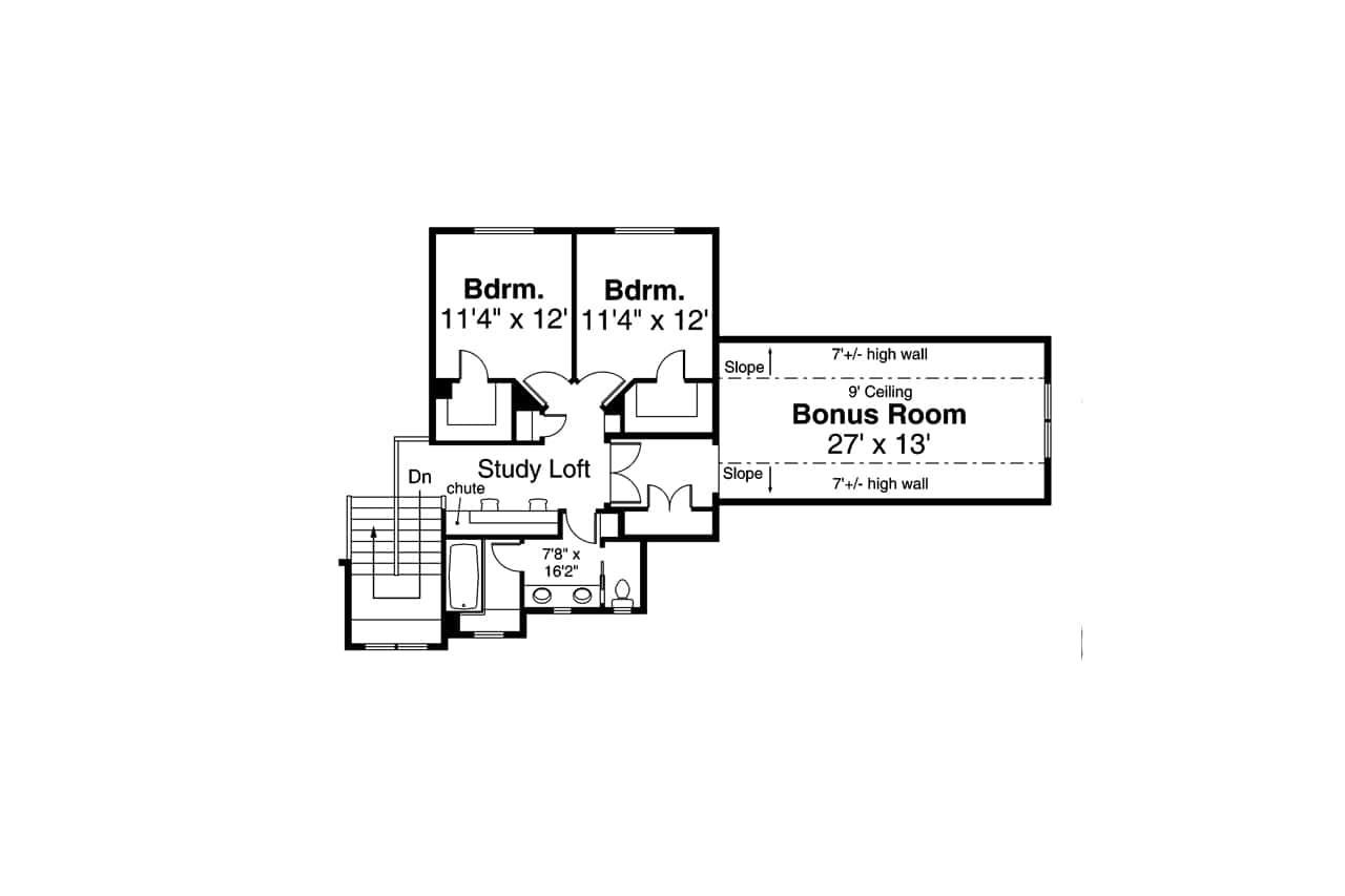 Upper Level of Craftsman Plan #108-1999