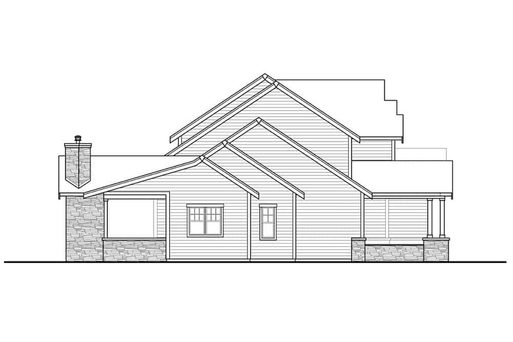 Home Plan Left Elevation of this 3-Bedroom,3066 Sq Ft Plan -108-1999