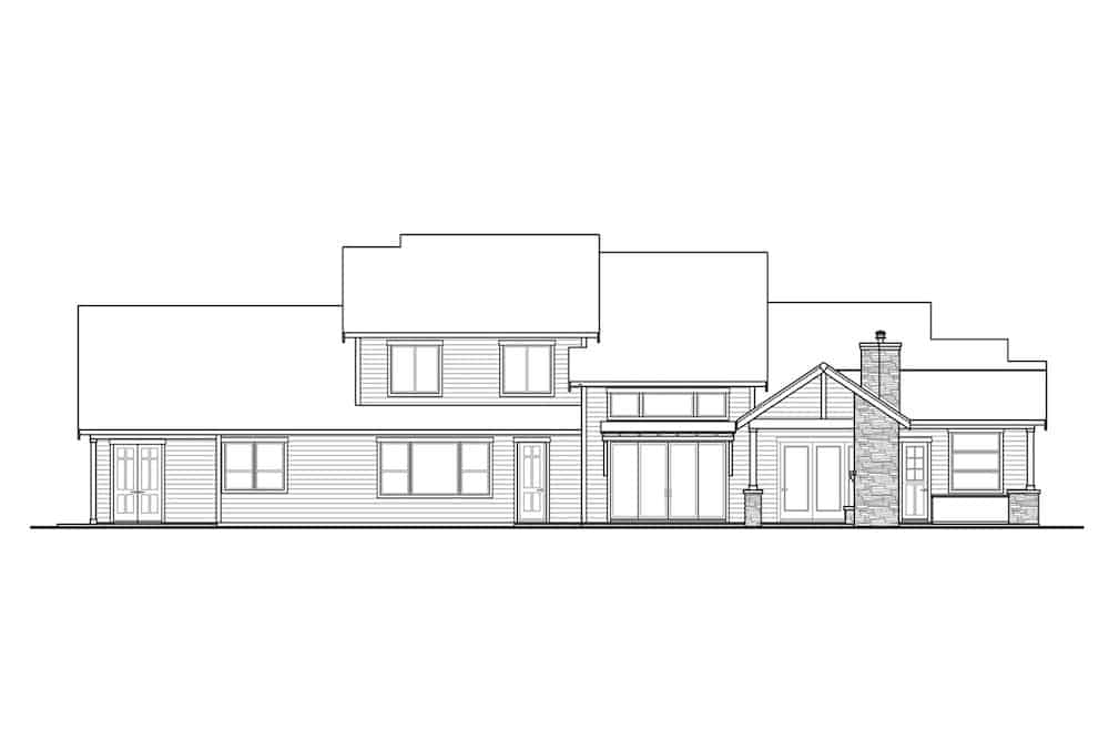 Home Plan Rear Elevation of this 3-Bedroom,3066 Sq Ft Plan -108-1999
