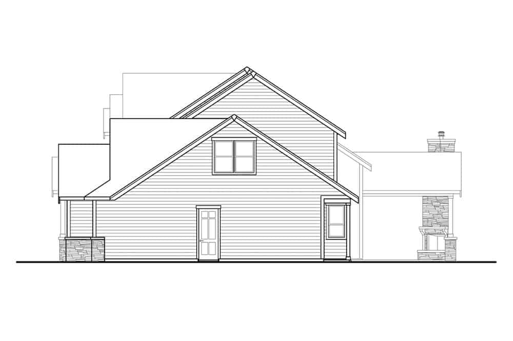 Home Plan Right Elevation of this 3-Bedroom,3066 Sq Ft Plan -108-1999