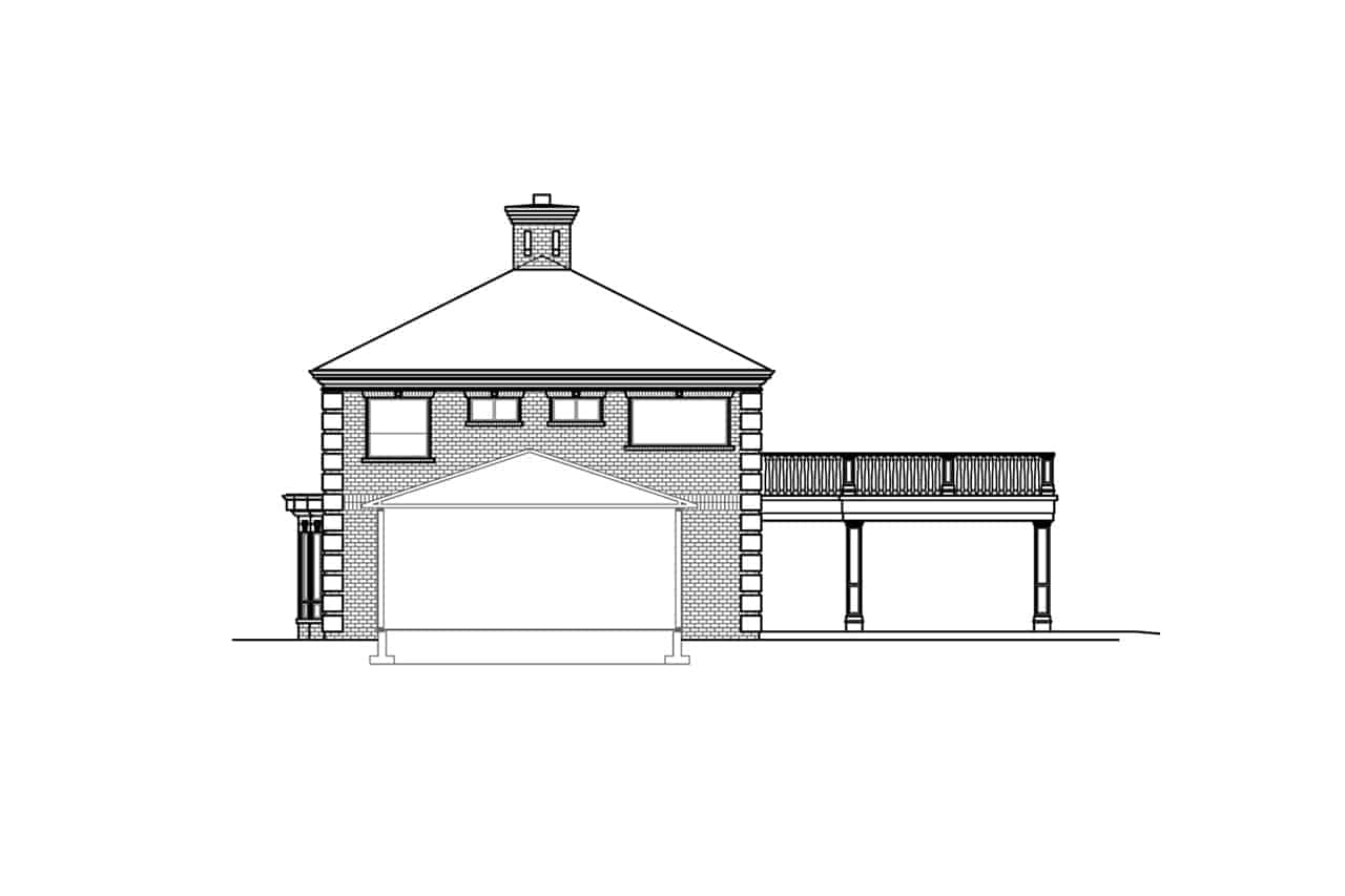 Home Plan Left Elevation of this 5-Bedroom,4448 Sq Ft Plan -108-2000
