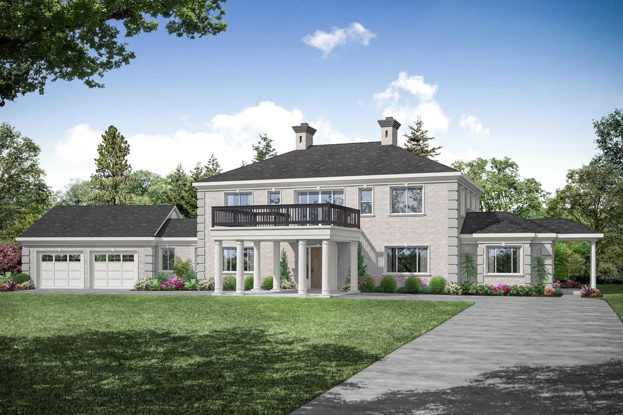 Luxury Georgian style house (ThePlanCollection: Plan #108-2000)