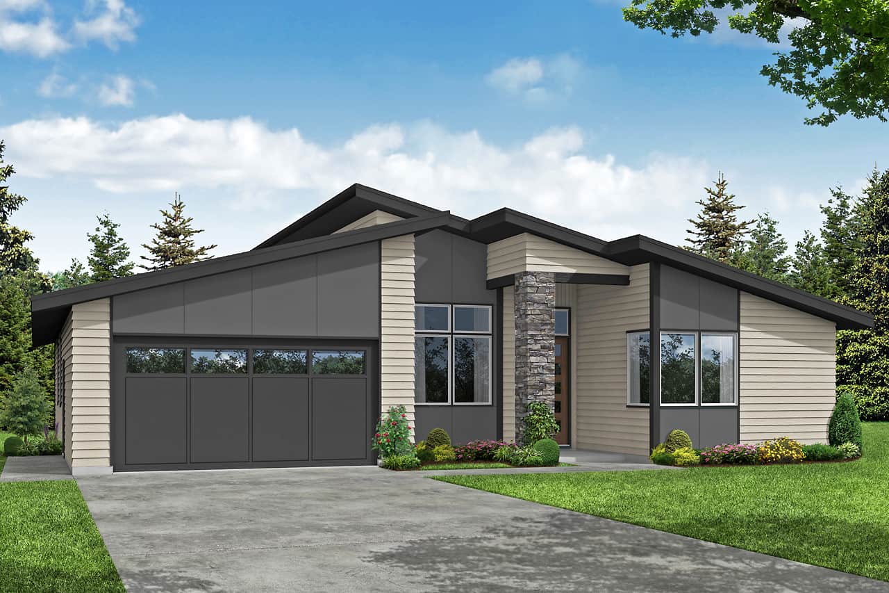 Contemporary California style house (ThePlanCollection: Plan #108-2001)
