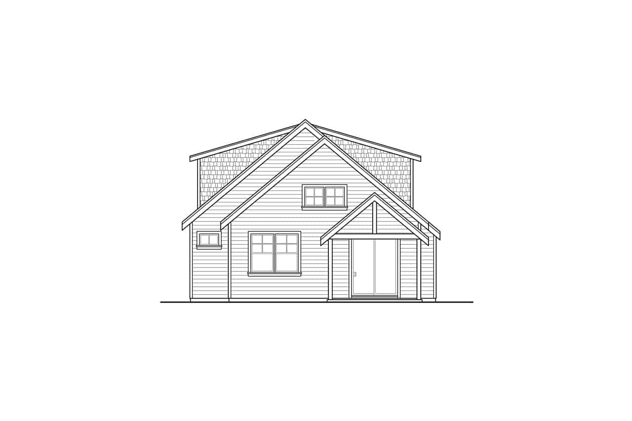 Home Plan Rear Elevation of this 3-Bedroom,1656 Sq Ft Plan -108-2002