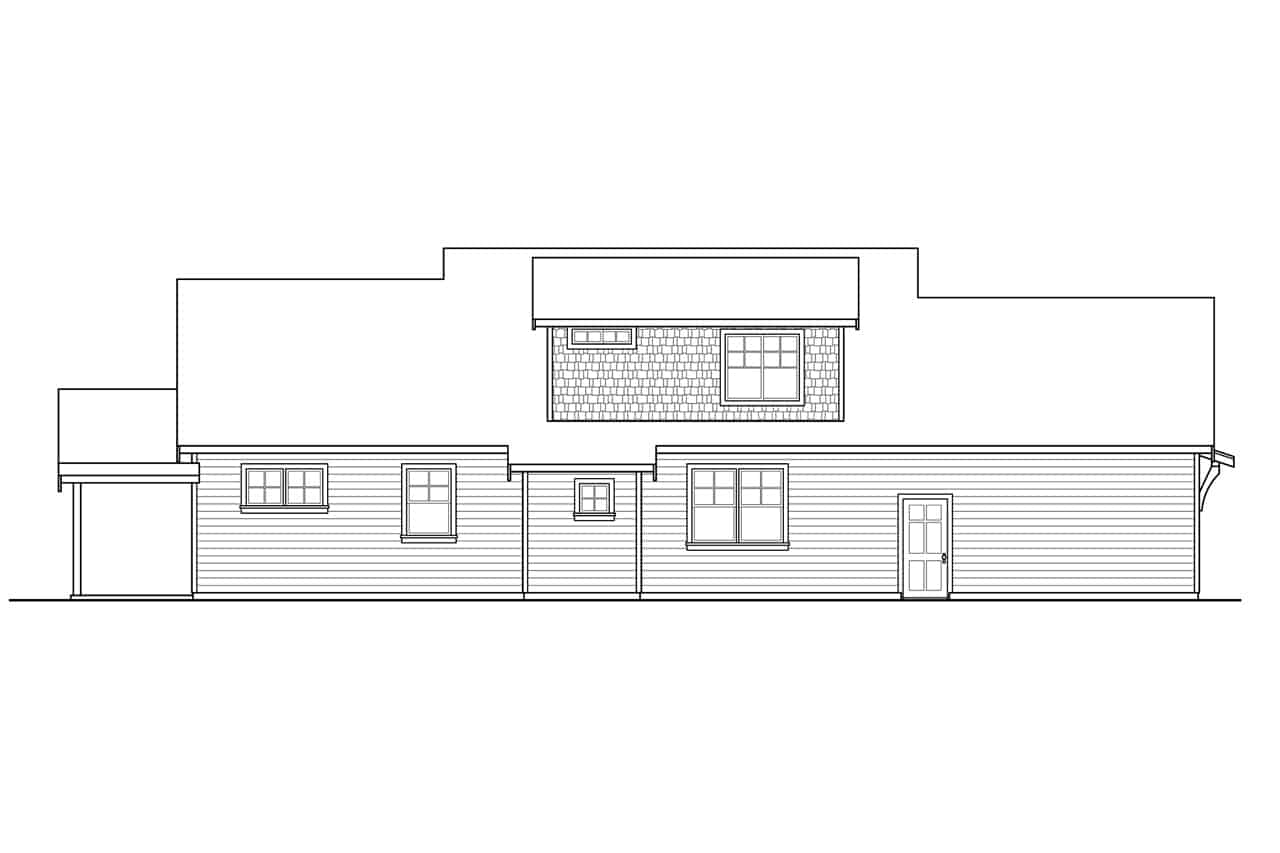 Home Plan Left Elevation of this 3-Bedroom,1656 Sq Ft Plan -108-2002