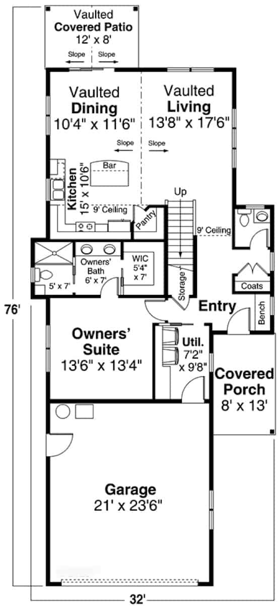 Main Level of Ranch Plan #108-2002