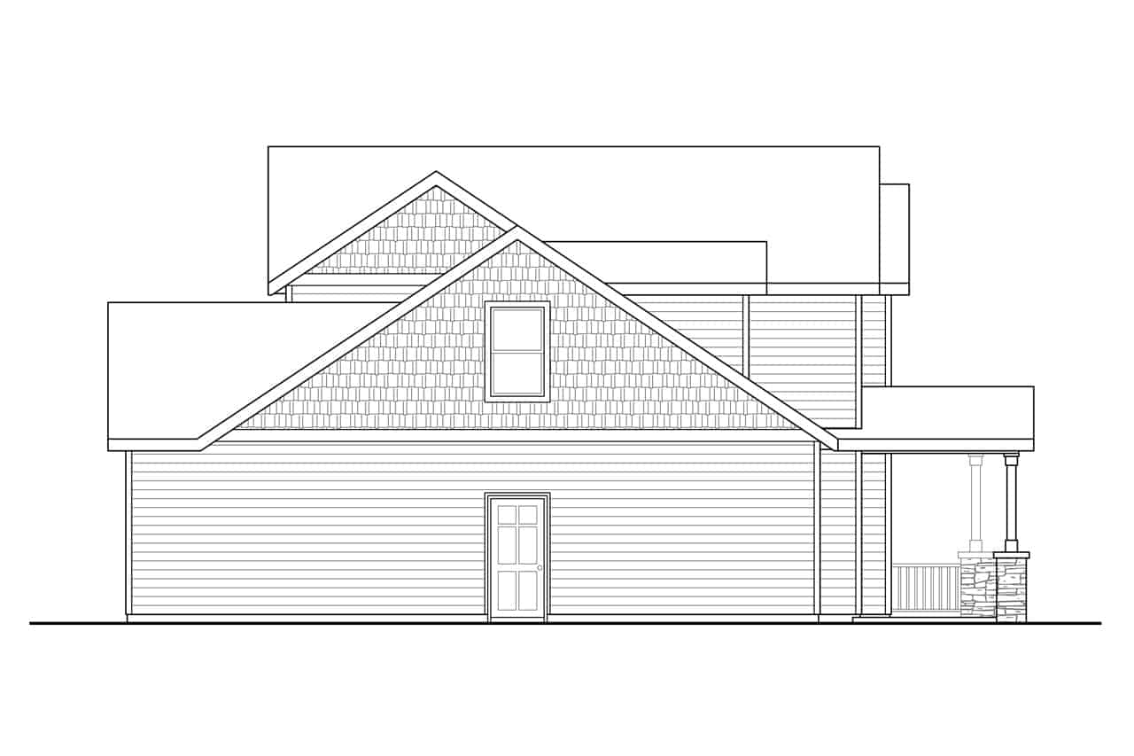 Home Plan Left Elevation of this 3-Bedroom,1780 Sq Ft Plan -108-2003