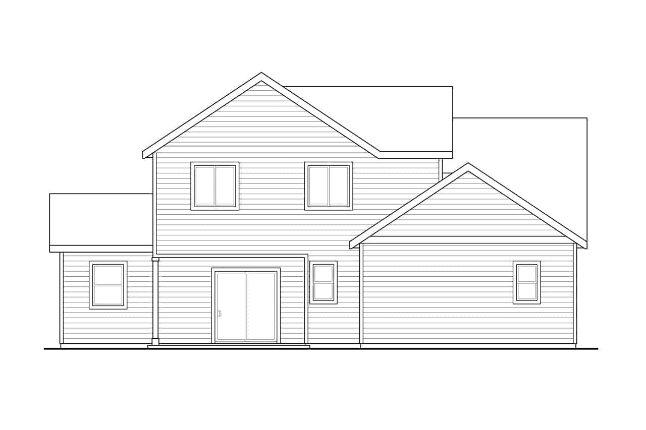 Home Plan Rear Elevation of this 3-Bedroom,1780 Sq Ft Plan -108-2003