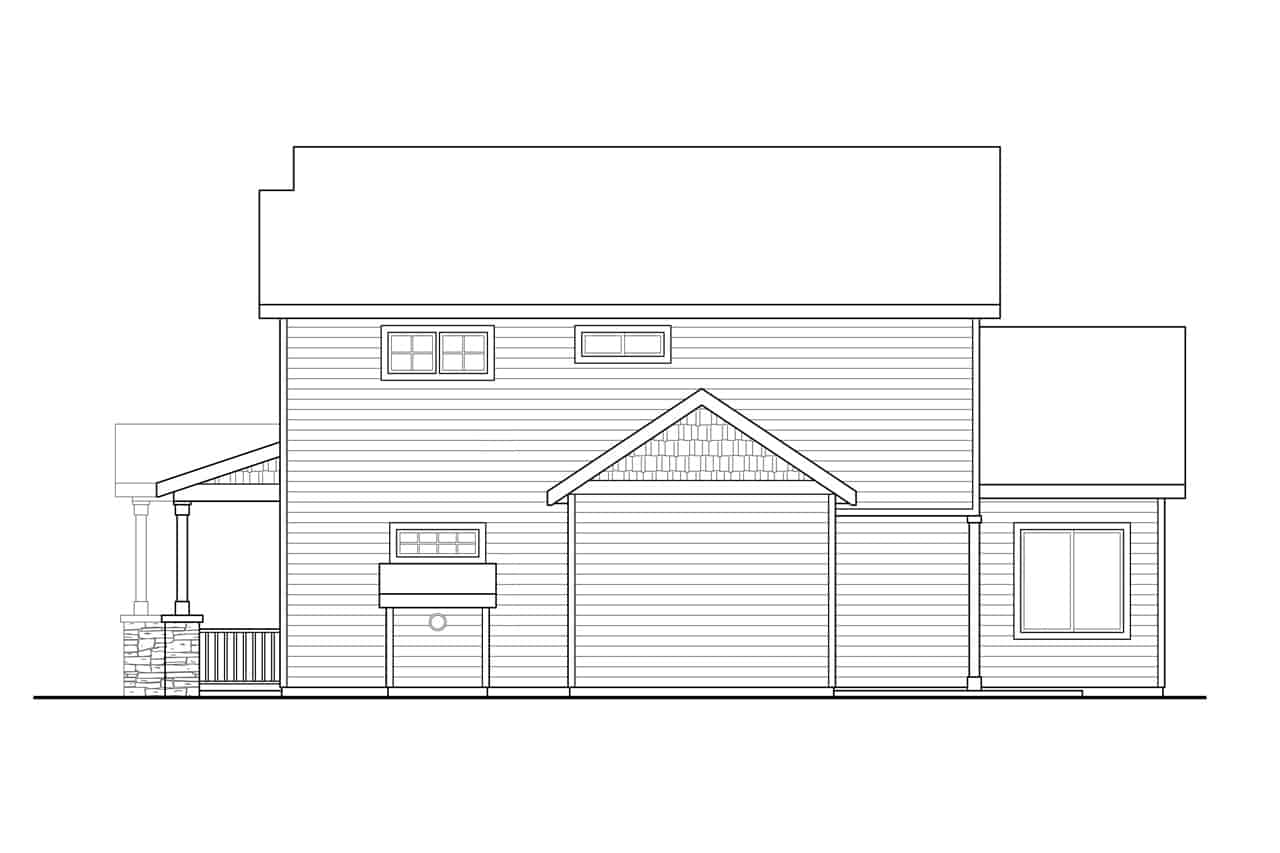 Home Plan Right Elevation of this 3-Bedroom,1780 Sq Ft Plan -108-2003