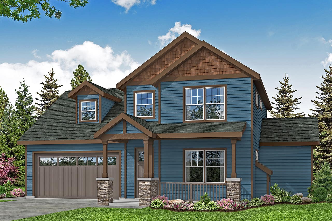Colonial Farmhouse home (ThePlanCollection: Plan #108-2003)