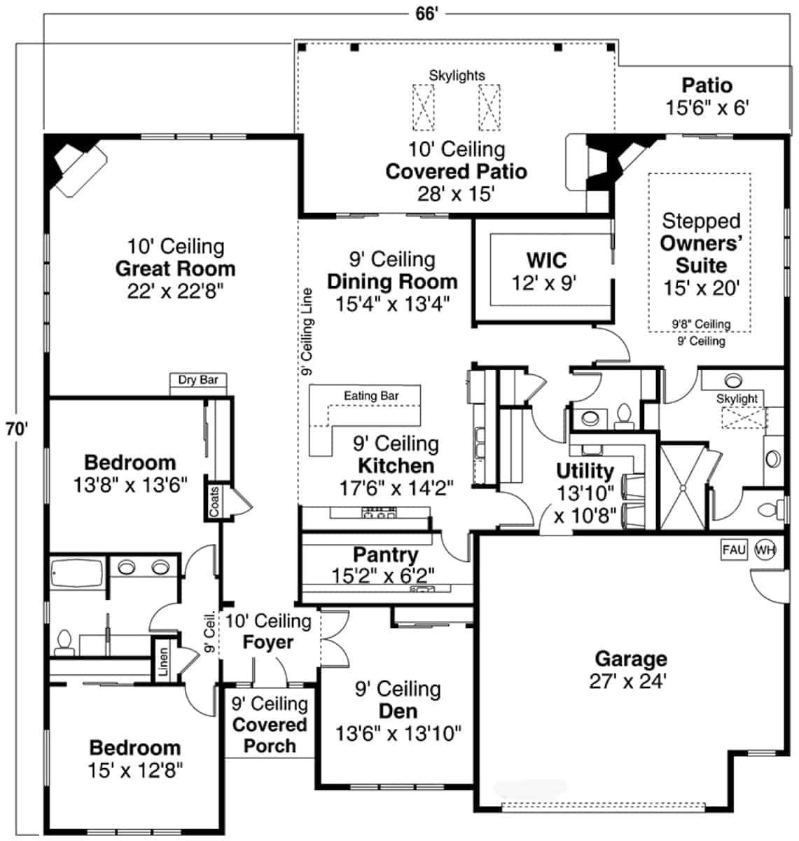 Main Level of Ranch Plan #108-2004