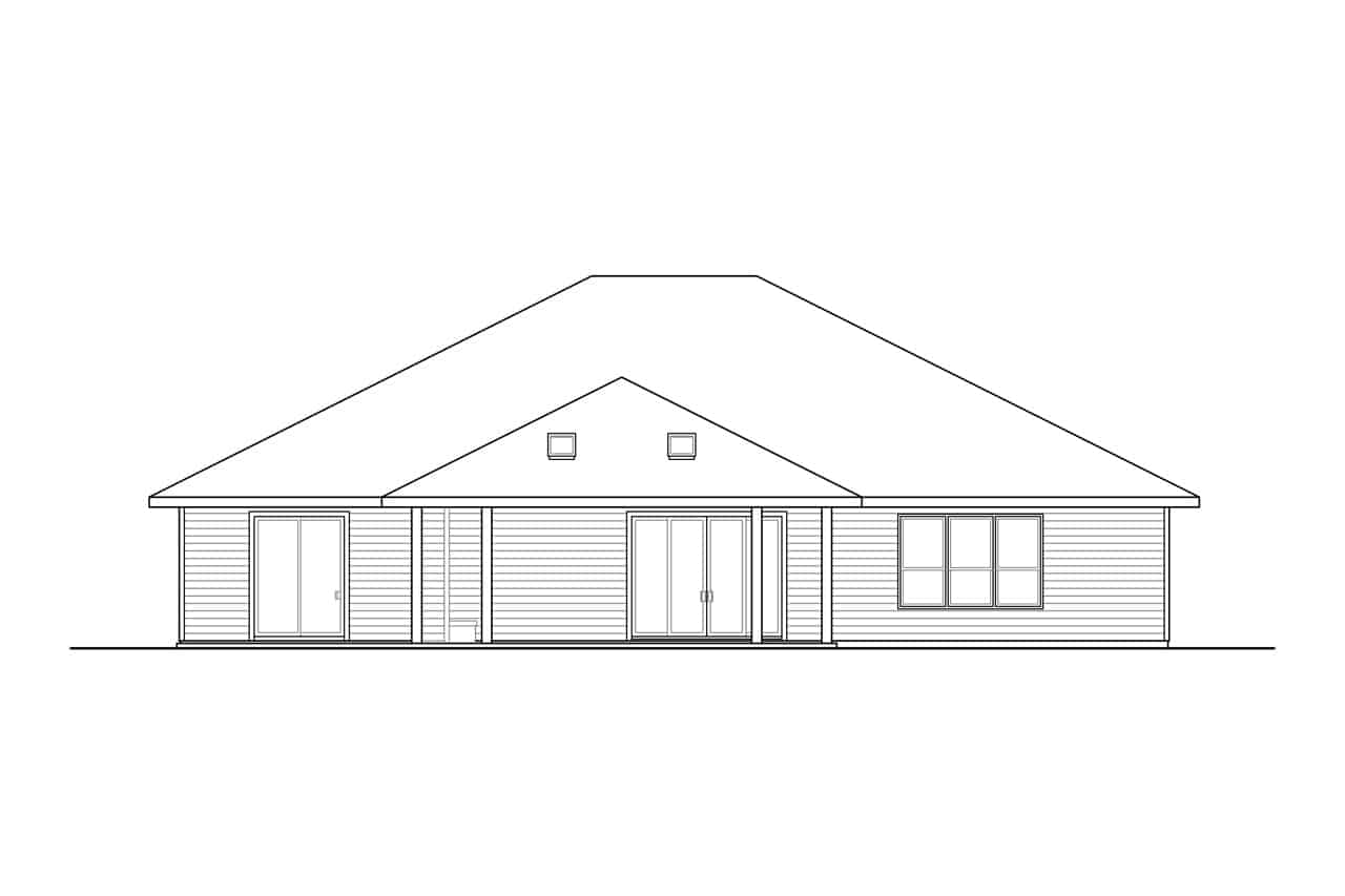 Home Plan Rear Elevation of this 3-Bedroom,3012 Sq Ft Plan -108-2004
