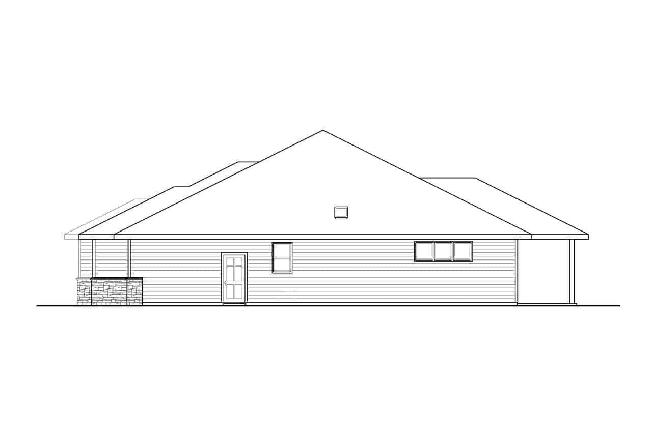 Home Plan Right Elevation of this 3-Bedroom,3012 Sq Ft Plan -108-2004