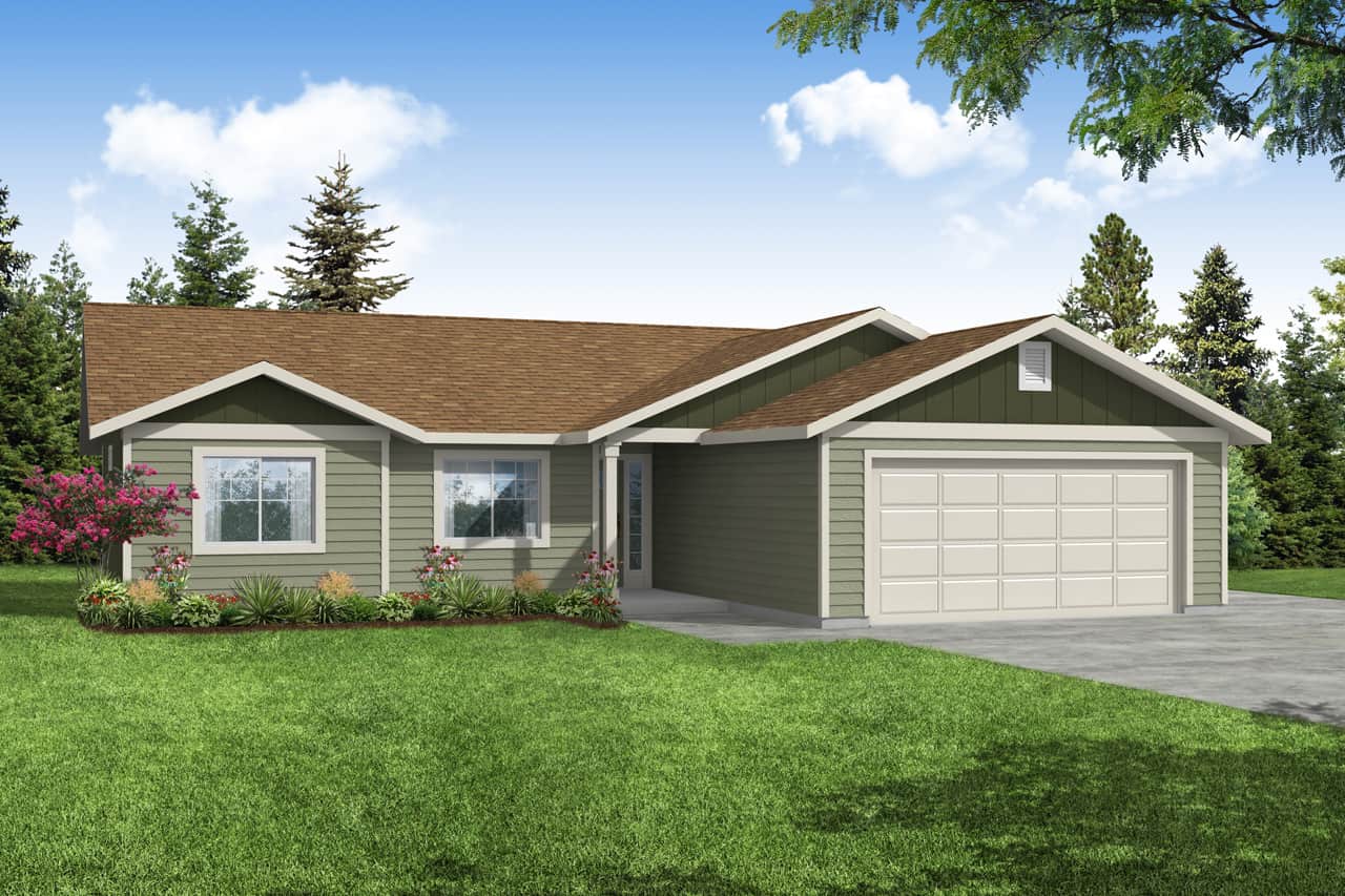 Country Ranch style house (ThePlanCollection: Plan #108-2005)