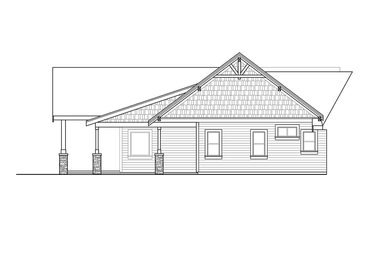 Home Plan Left Elevation of this 4-Bedroom,3644 Sq Ft Plan -108-2006