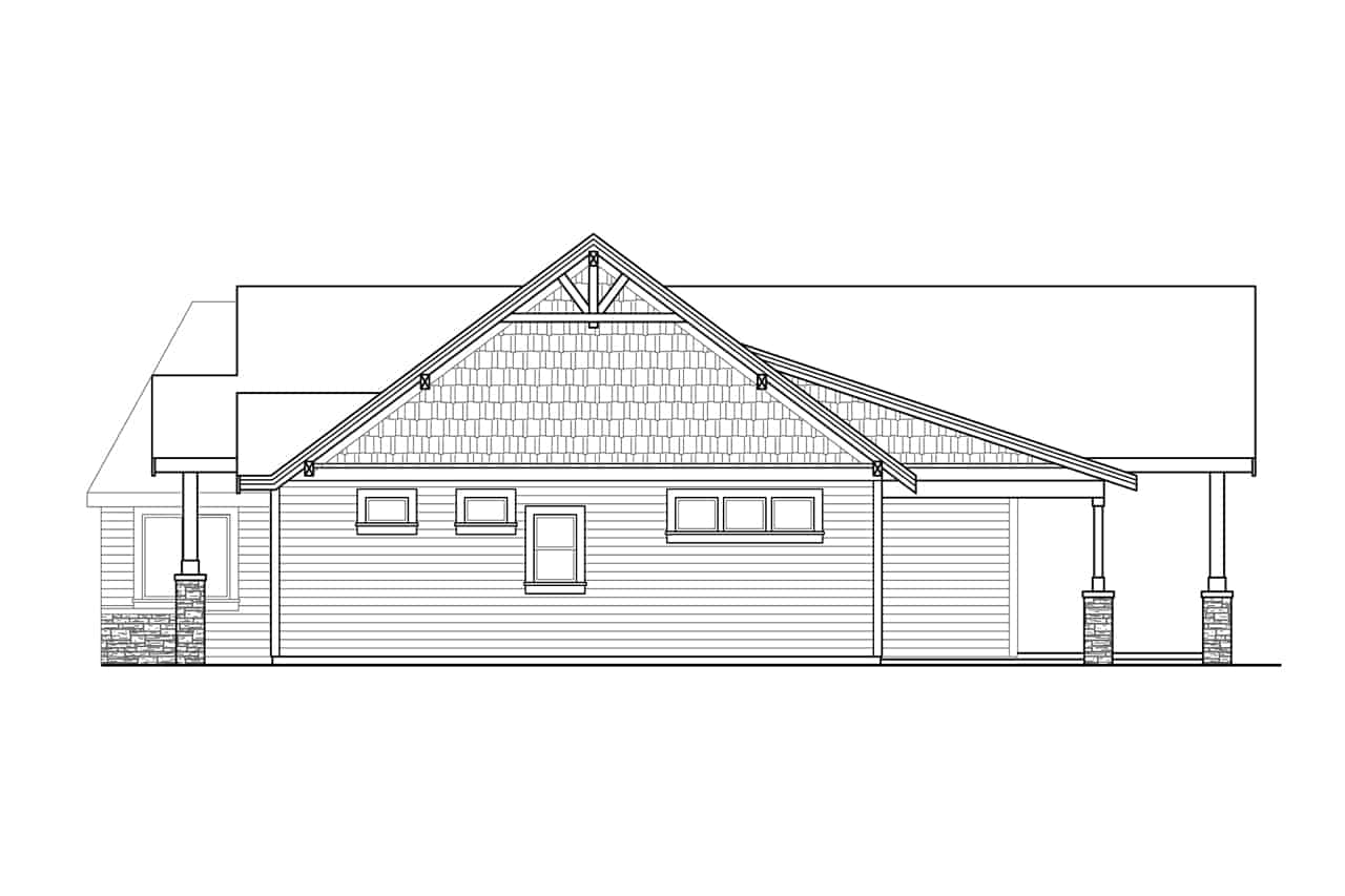 Home Plan Right Elevation of this 4-Bedroom,3644 Sq Ft Plan -108-2006