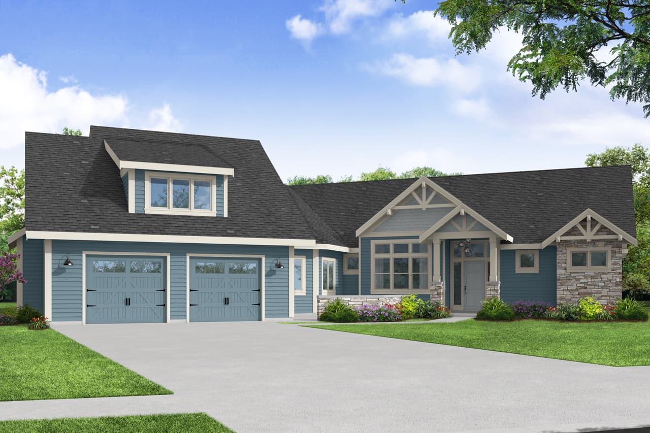 Luxury Country home (ThePlanCollection: Plan #108-2006)