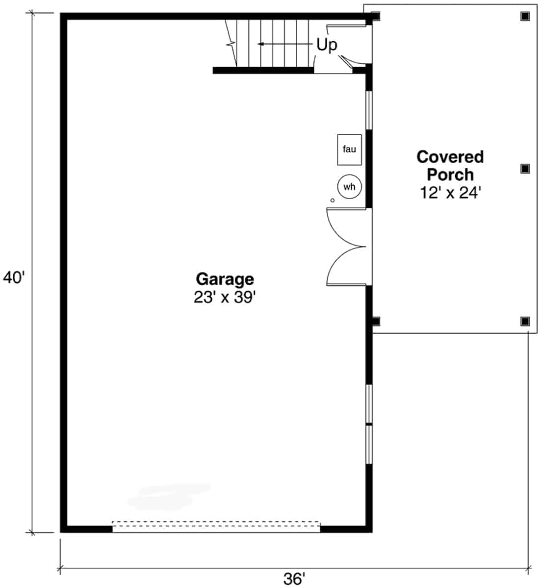 Main Level of Garage Plan #108-2007