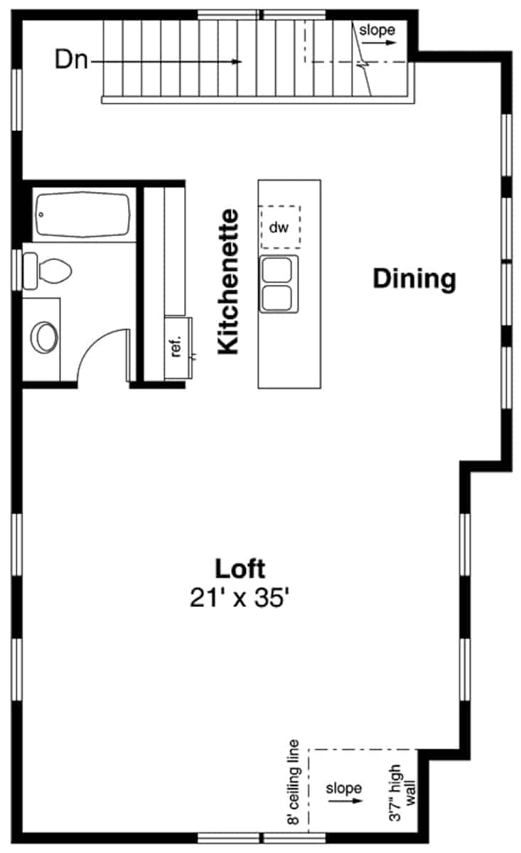 Upper Level of Garage Plan #108-2007