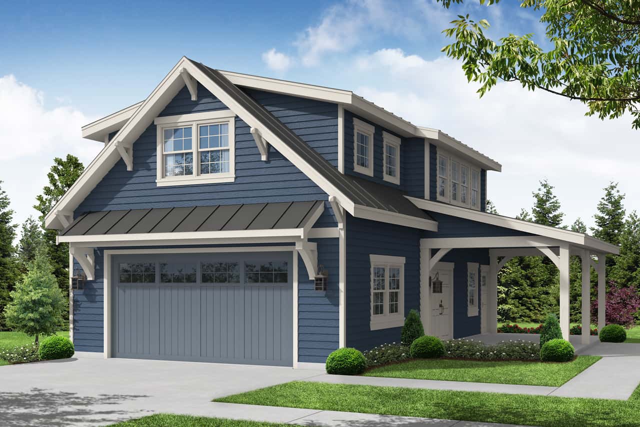 Garage w/Apartment home (ThePlanCollection: Plan #108-2007)