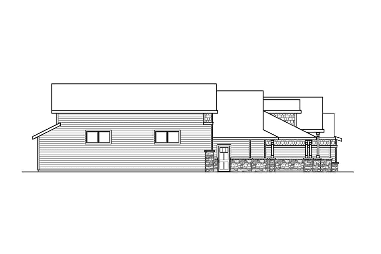 Home Plan Left Elevation of this 3-Bedroom,2792 Sq Ft Plan -108-2009