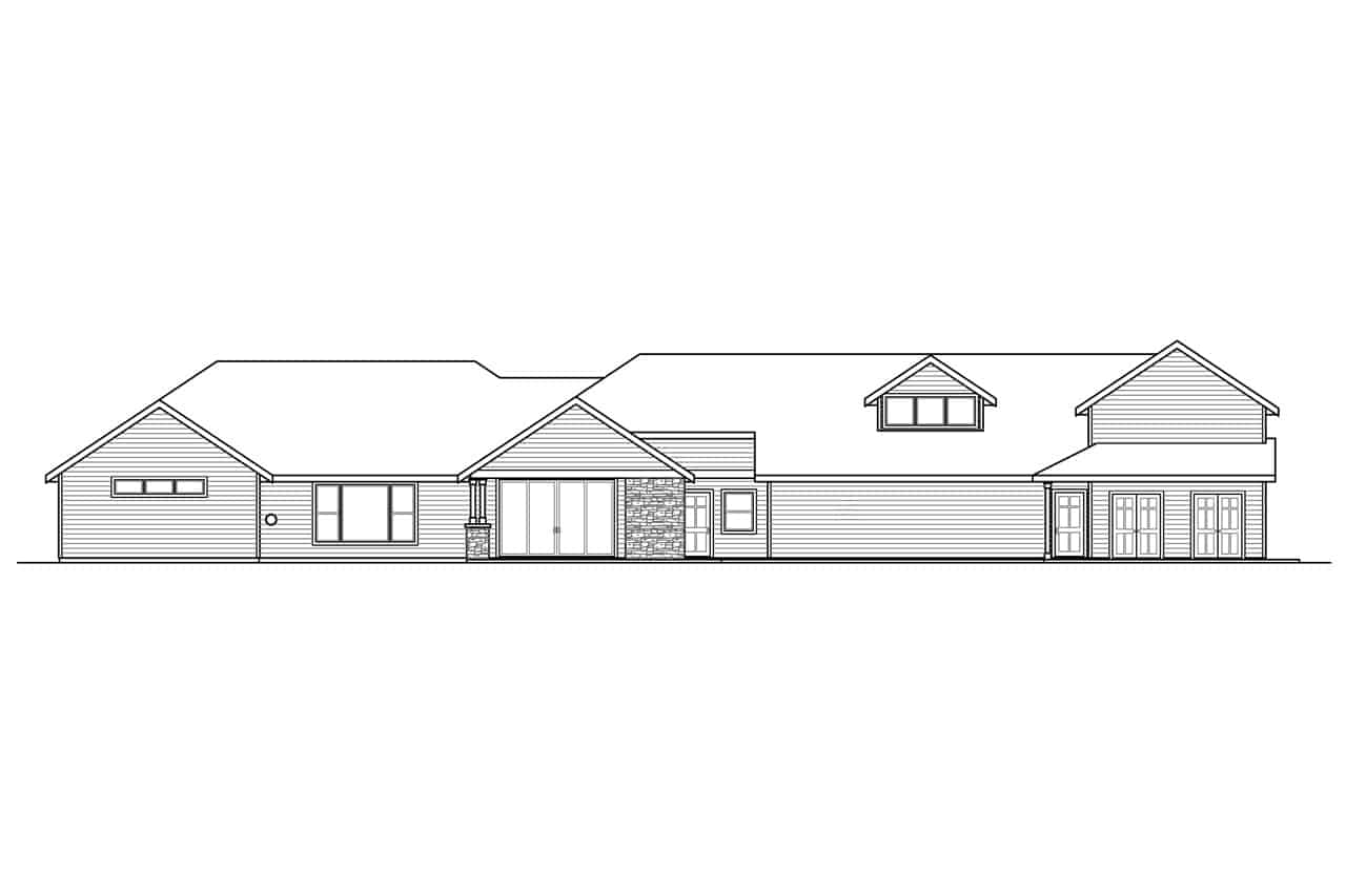 Home Plan Rear Elevation of this 3-Bedroom,2792 Sq Ft Plan -108-2009