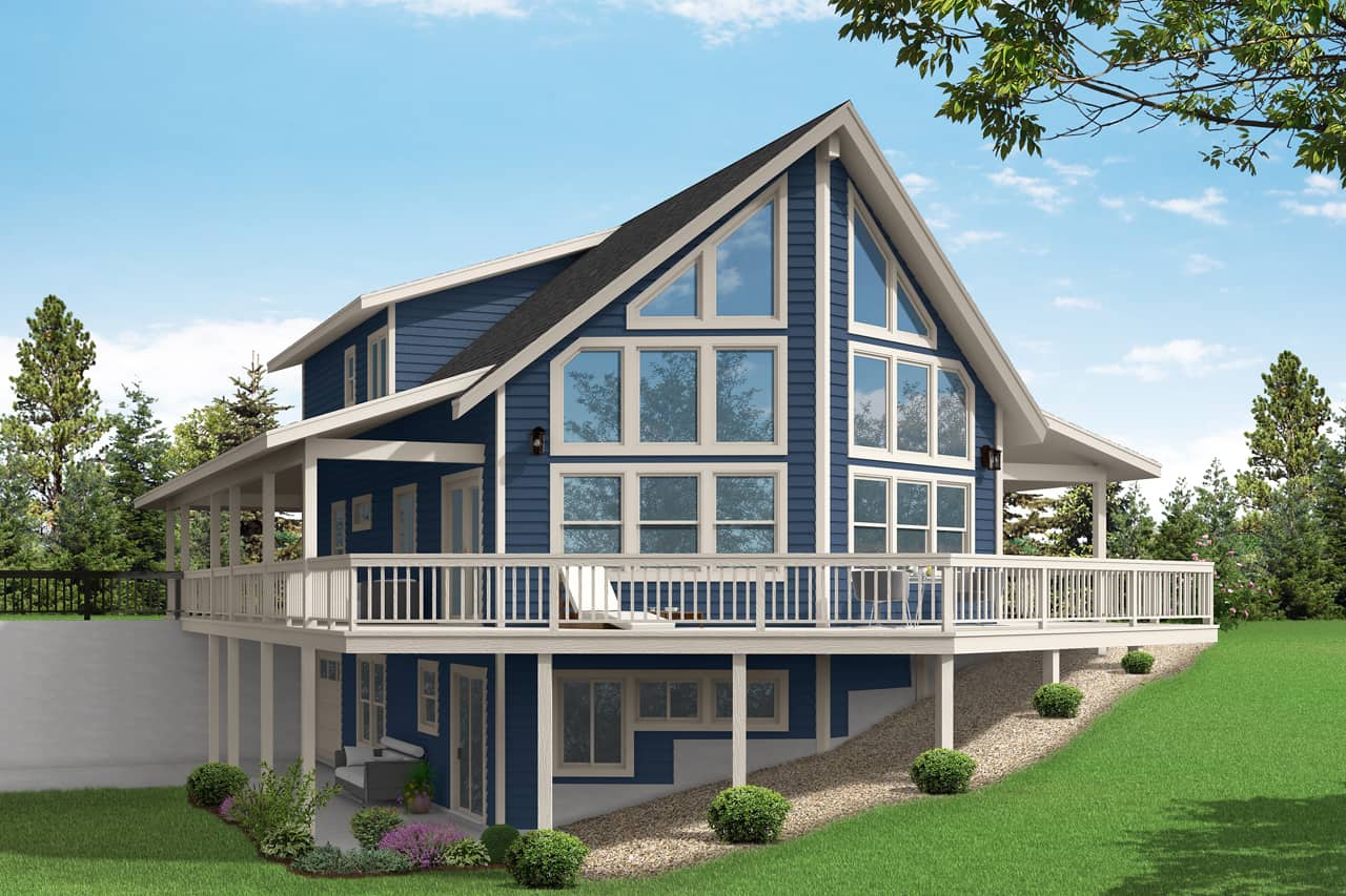 Vacation Home style house (ThePlanCollection: Plan #108-2010)