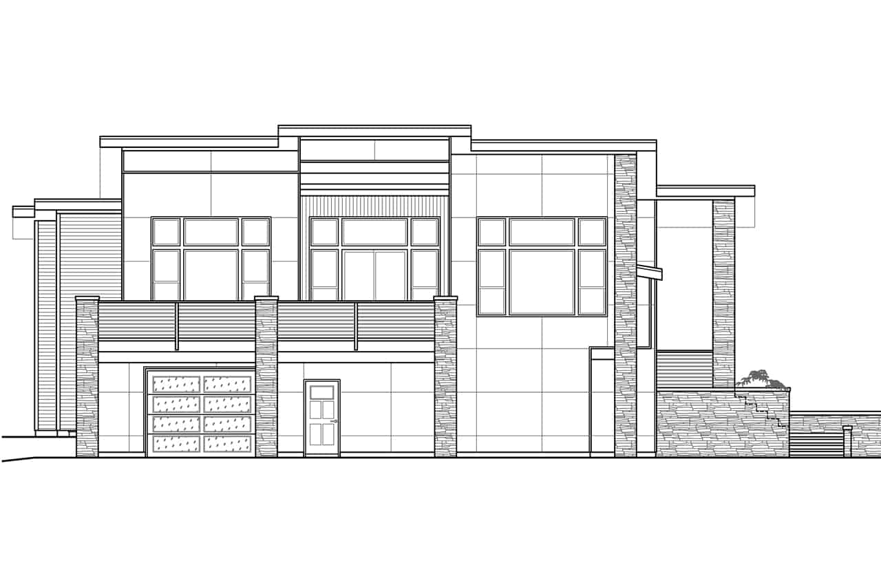 Home Plan Left Elevation of this 3-Bedroom,2584 Sq Ft Plan -108-2011