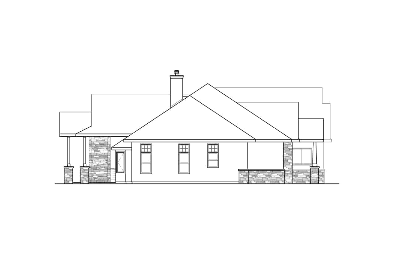 Home Plan Left Elevation of this 3-Bedroom,2880 Sq Ft Plan -108-2013