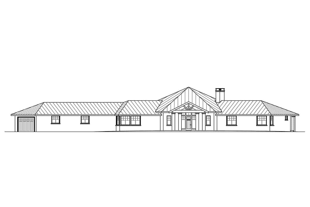Home Plan Front Elevation of this 3-Bedroom,3433 Sq Ft Plan -108-2016
