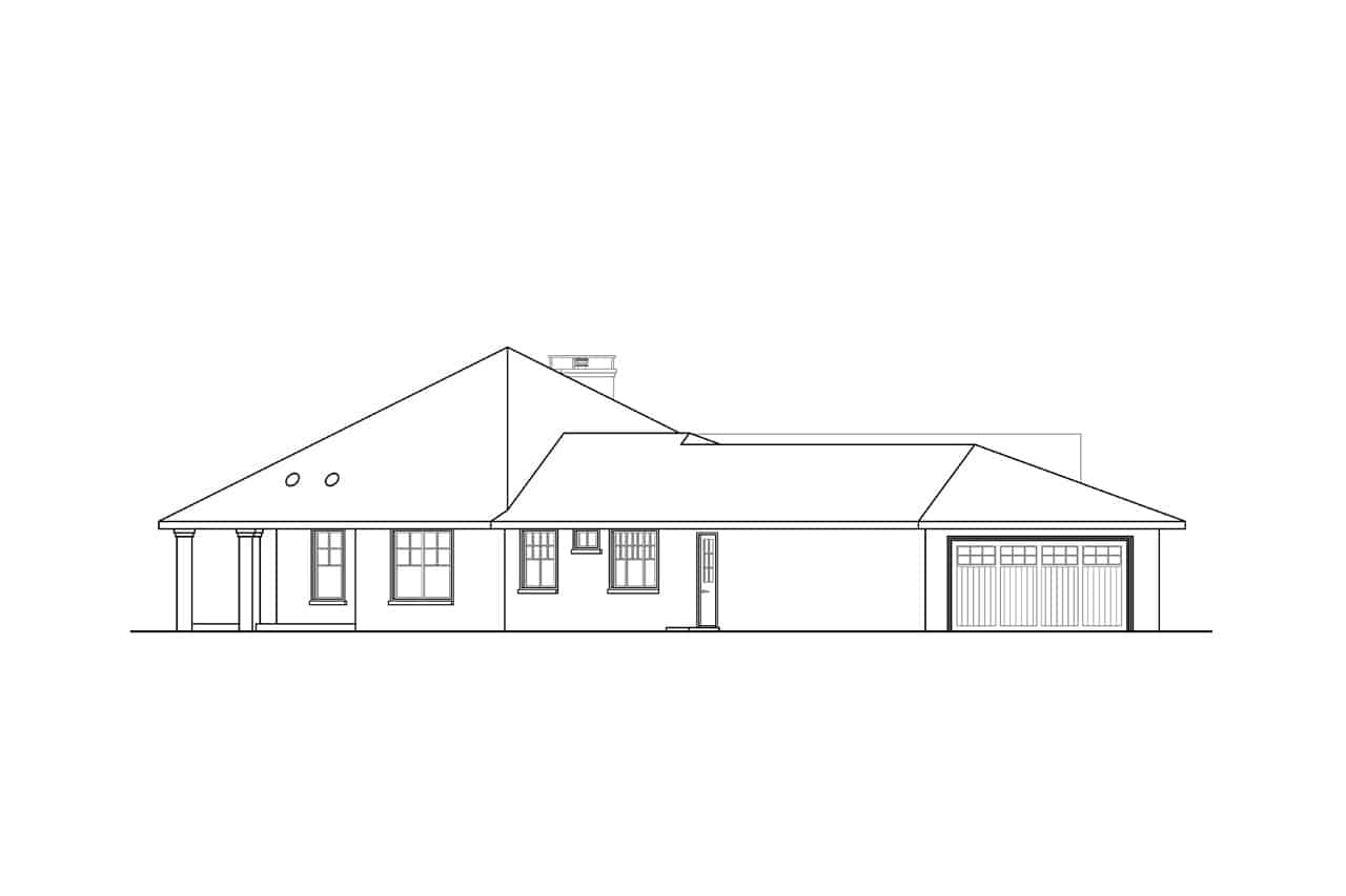 Home Plan Left Elevation of this 3-Bedroom,3433 Sq Ft Plan -108-2016