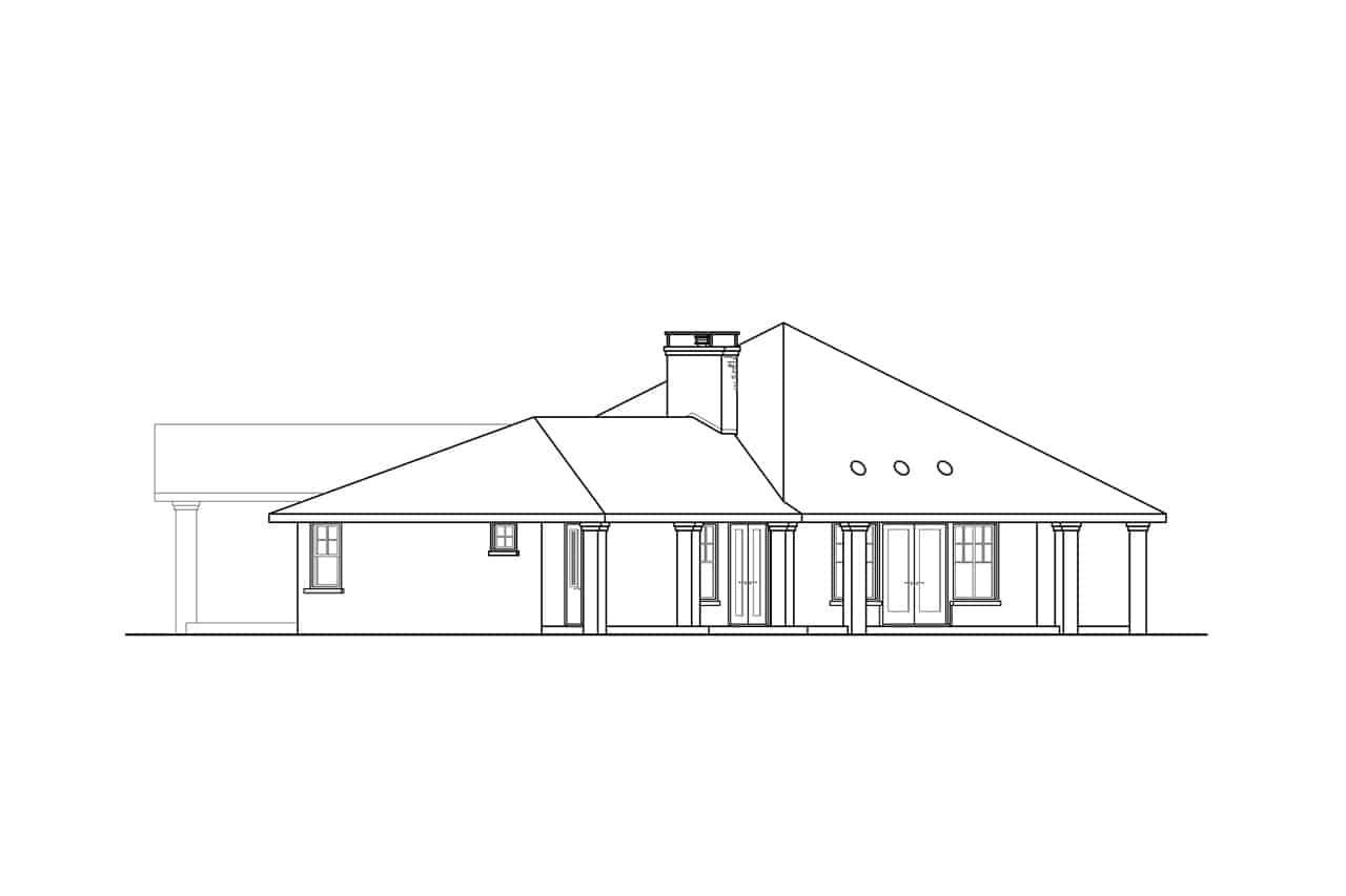 Home Plan Right Elevation of this 3-Bedroom,3433 Sq Ft Plan -108-2016