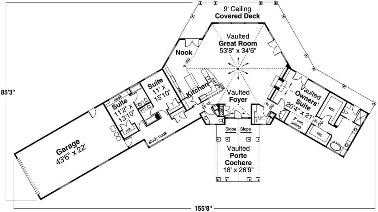 Main Level of Ranch Plan #108-2016