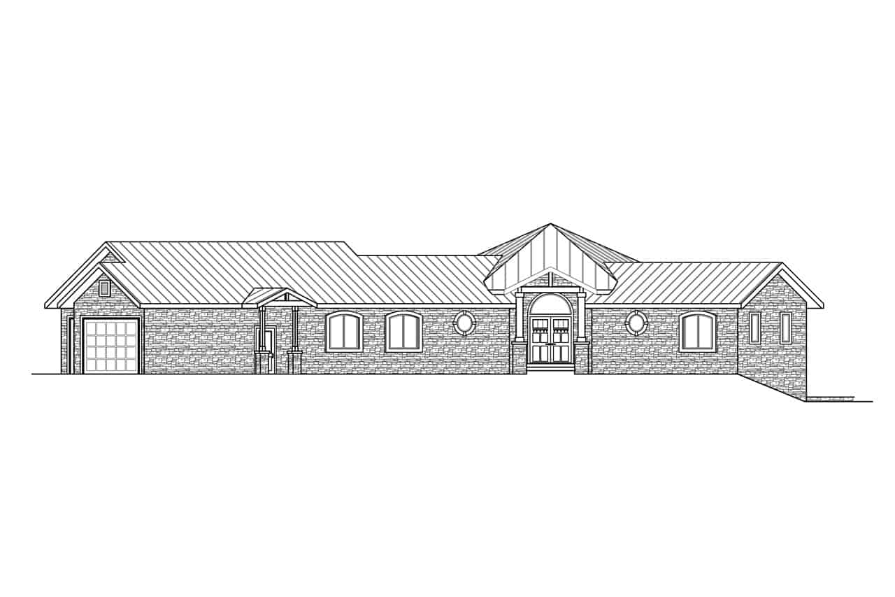 Home Plan Front Elevation of this 4-Bedroom,4461 Sq Ft Plan -108-2017