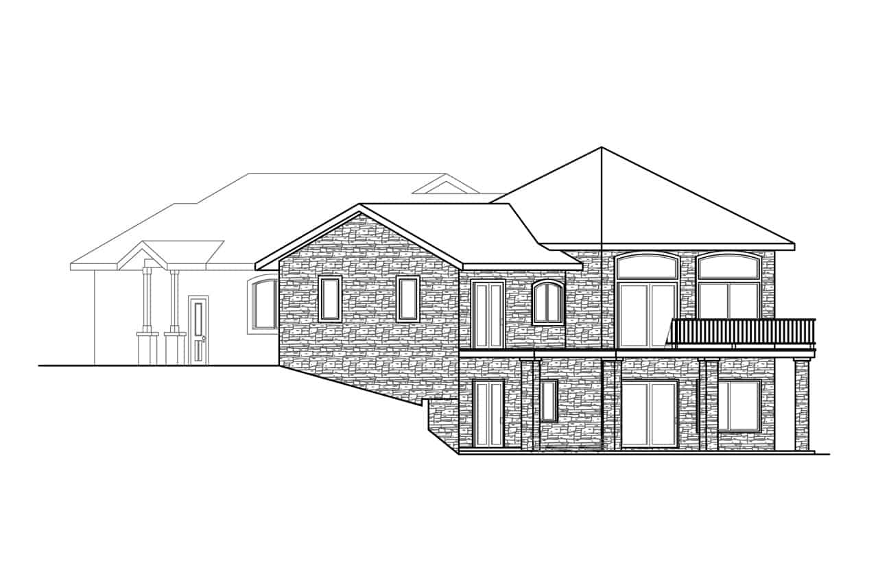 Home Plan Right Elevation of this 4-Bedroom,4461 Sq Ft Plan -108-2017