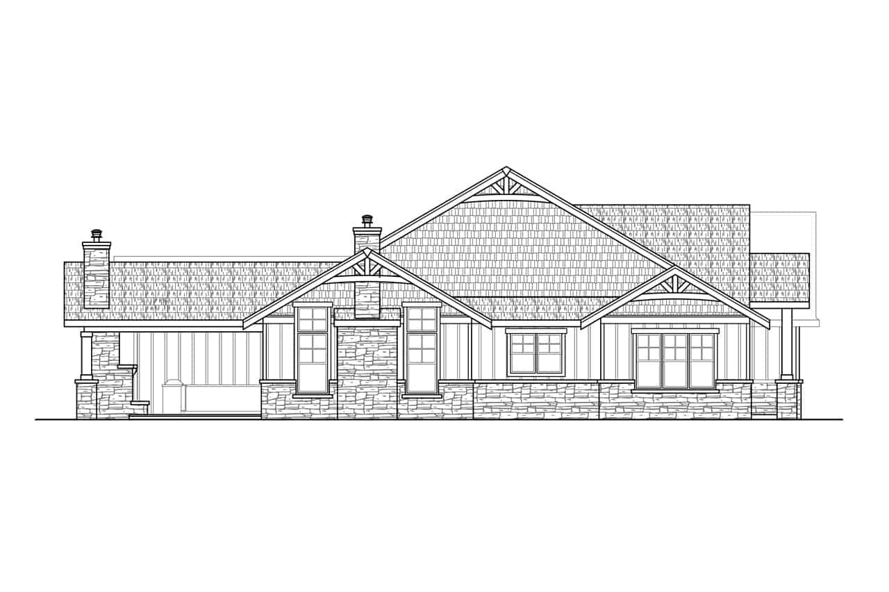 Home Plan Left Elevation of this 2-Bedroom,2426 Sq Ft Plan -108-2019