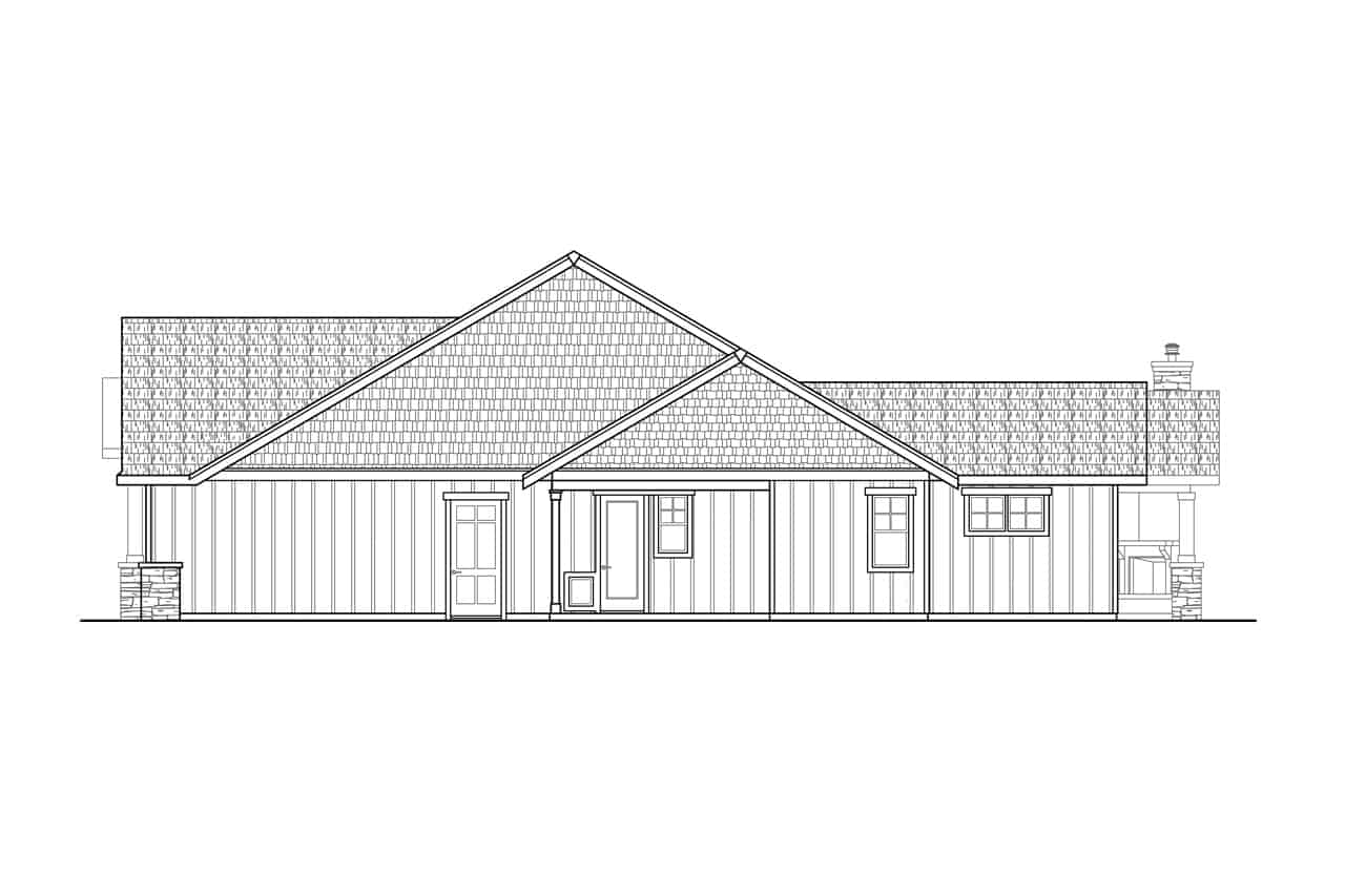 Home Plan Right Elevation of this 2-Bedroom,2426 Sq Ft Plan -108-2019