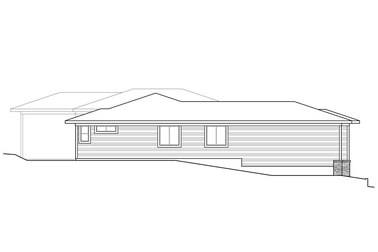 Home Plan Left Elevation of this 3-Bedroom,2321 Sq Ft Plan -108-2021