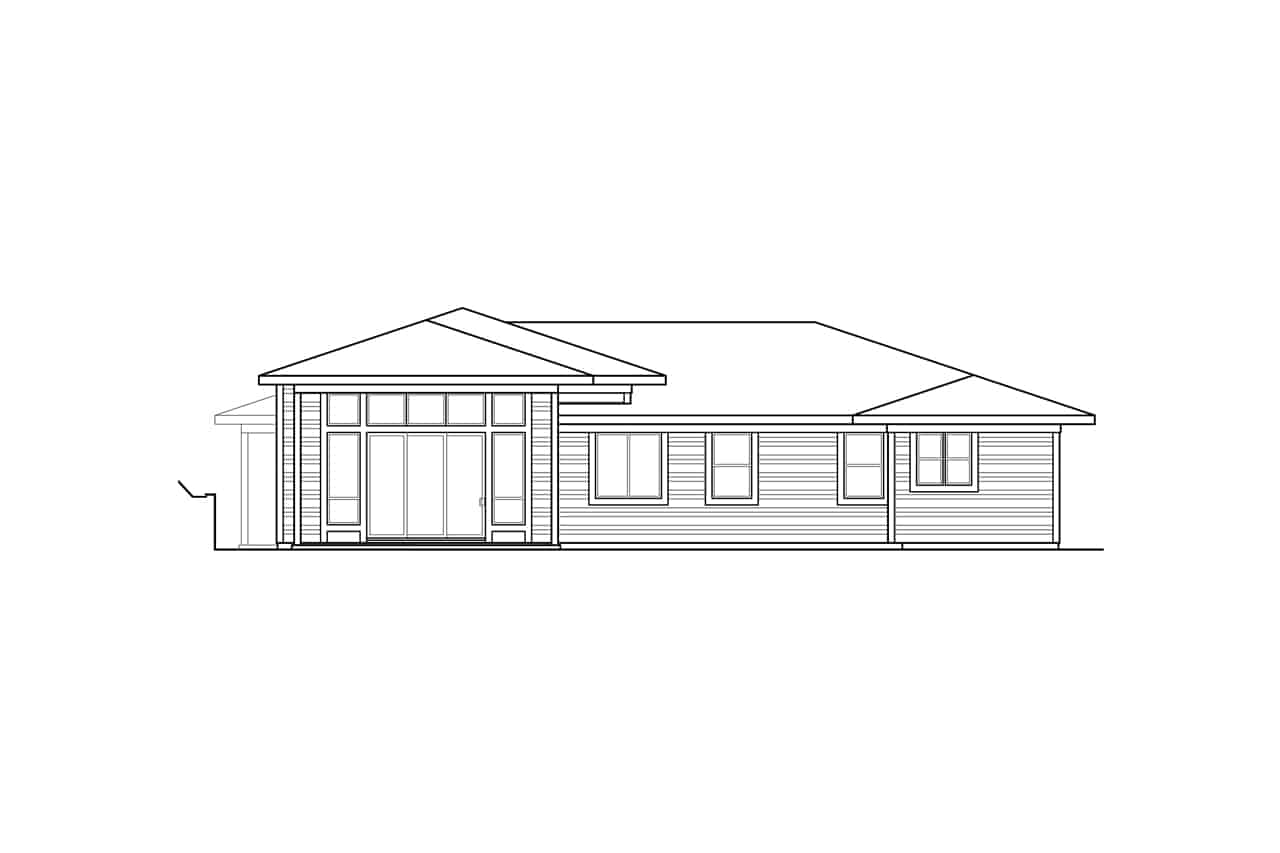 Home Plan Rear Elevation of this 3-Bedroom,2321 Sq Ft Plan -108-2021